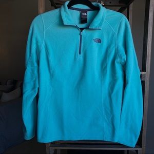 Light blue North Face fleece pullover with zipper